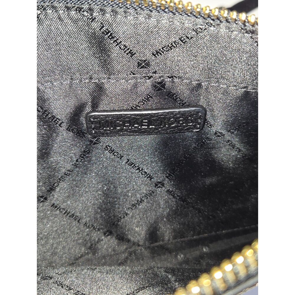 Michael Kors Fulton Crossbody & Pouch Bundle | Black Pebbled Leather | Gold - Picture 15 of 16